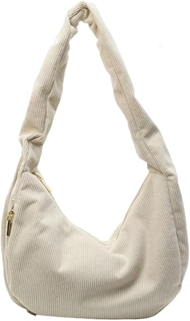 Rust Ruched Handle Hobo Bag – Soft Corduroy Shoulder Purse