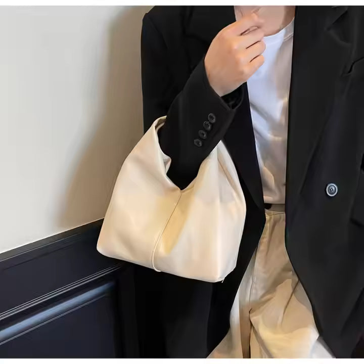 Soft Knot Hobo Bag – Minimalist Faux Leather Shoulder Purse