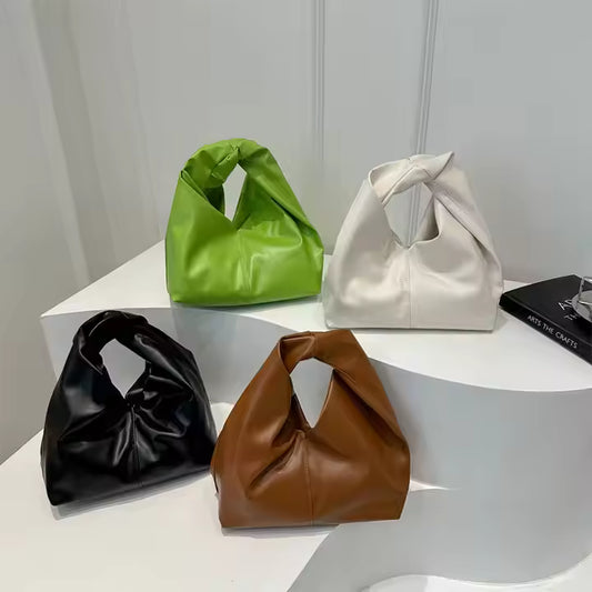 Soft Knot Hobo Bag – Minimalist Faux Leather Shoulder Purse