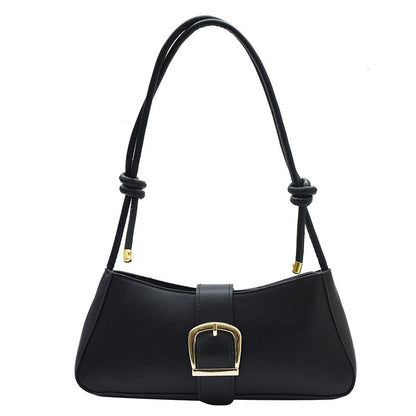 Buckle Baguette Shoulder Bag – Knotted Strap Y2K Style Purse