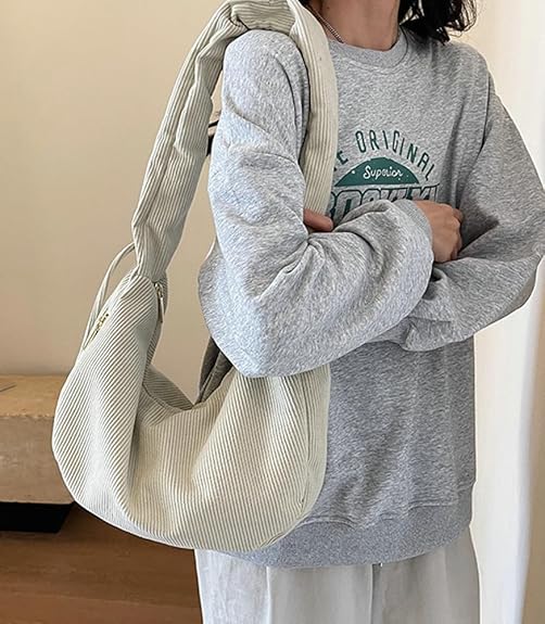 Rust Ruched Handle Hobo Bag – Soft Corduroy Shoulder Purse