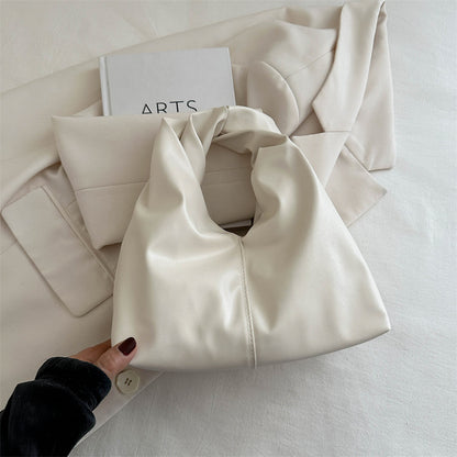 Soft Knot Hobo Bag – Minimalist Faux Leather Shoulder Purse