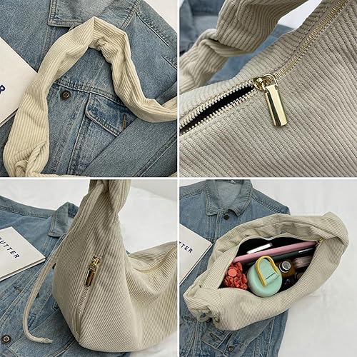 Rust Ruched Handle Hobo Bag – Soft Corduroy Shoulder Purse