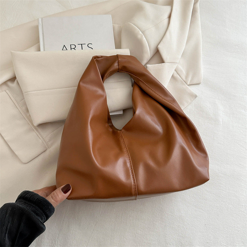 Soft Knot Hobo Bag – Minimalist Faux Leather Shoulder Purse