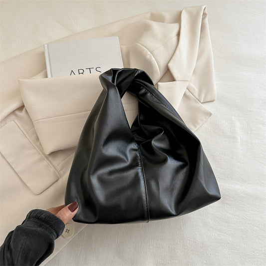 Soft Knot Hobo Bag – Minimalist Faux Leather Shoulder Purse