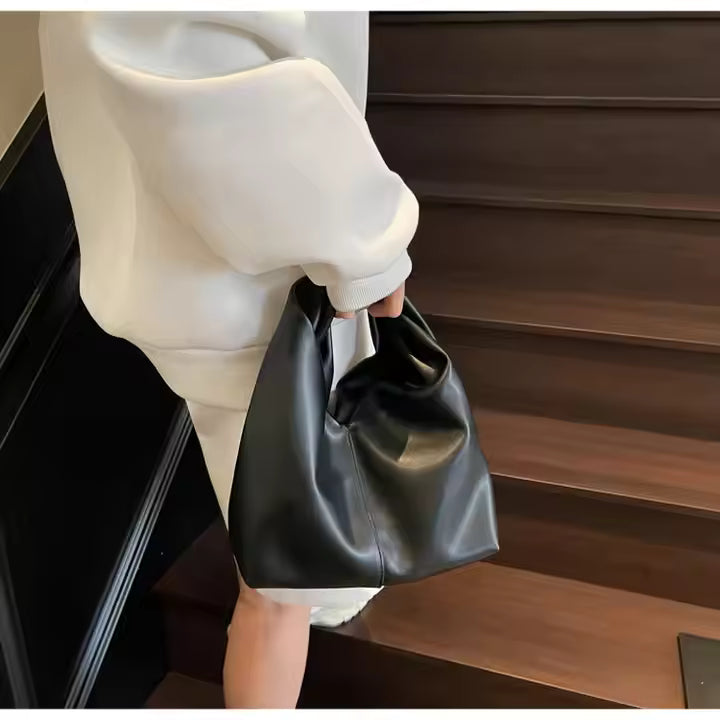 Soft Knot Hobo Bag – Minimalist Faux Leather Shoulder Purse