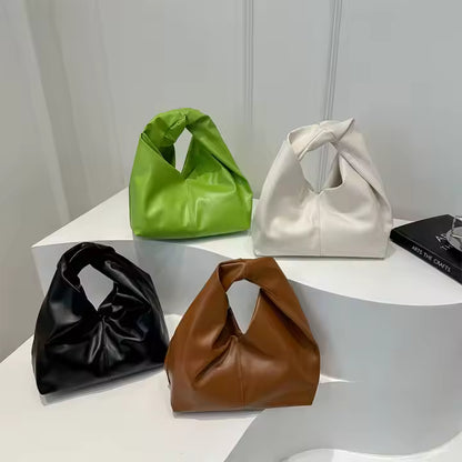 Soft Knot Hobo Bag – Minimalist Faux Leather Shoulder Purse