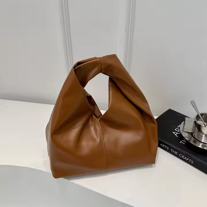 Soft Knot Hobo Bag – Minimalist Faux Leather Shoulder Purse
