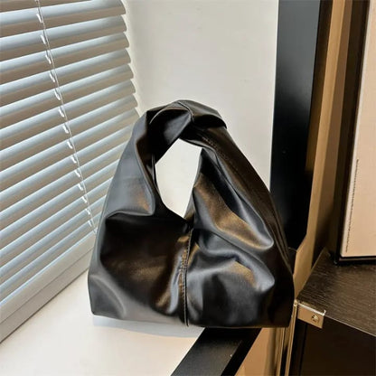 Soft Knot Hobo Bag – Minimalist Faux Leather Shoulder Purse
