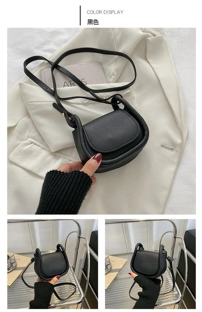 Mini Saddle Crossbody Bag – Elegant Structured Purse for Women