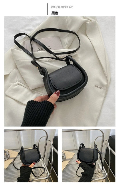 Mini Saddle Crossbody Bag – Elegant Structured Purse for Women
